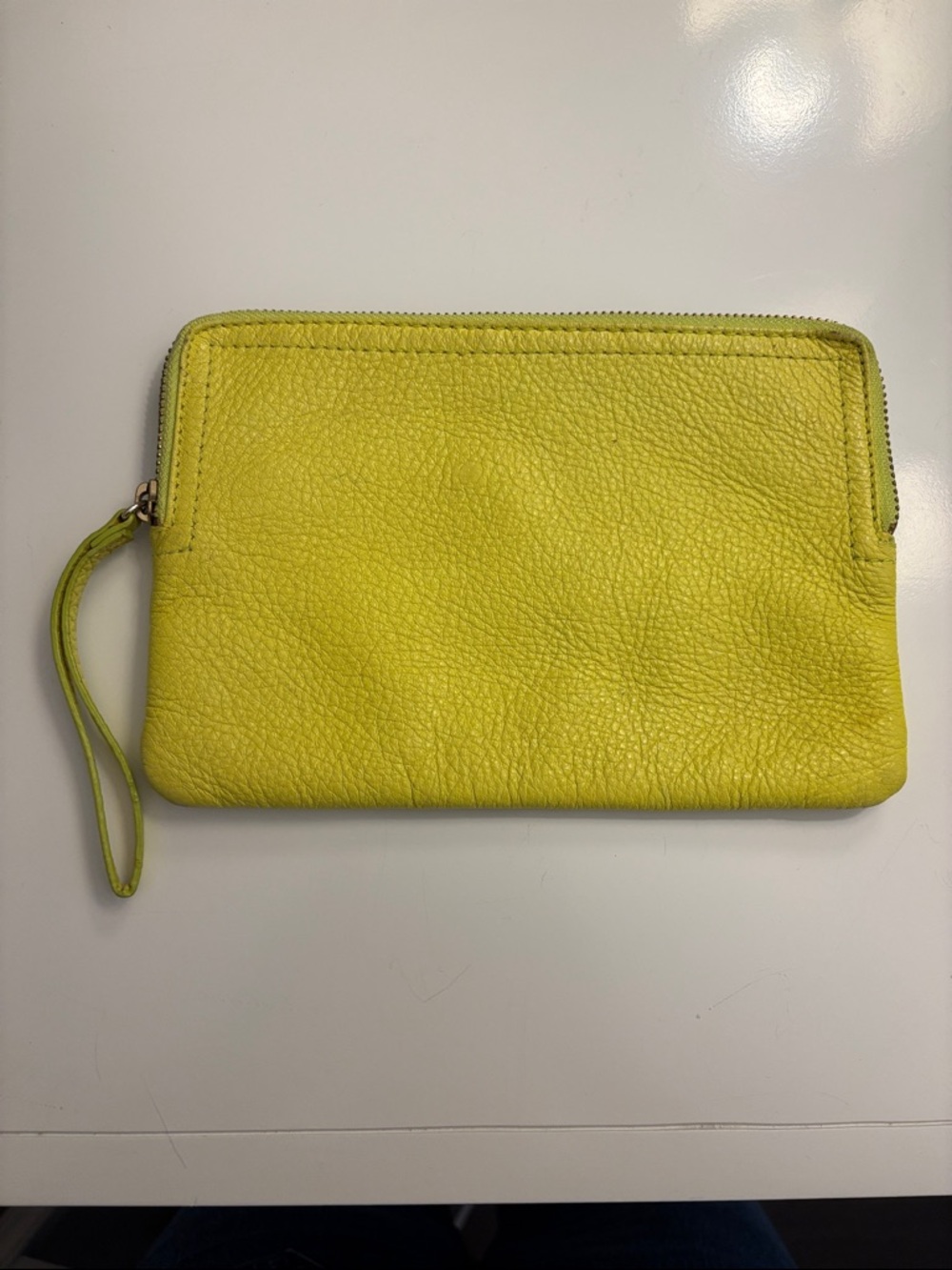 GAP Yellow Pebbled Leather Wristlet